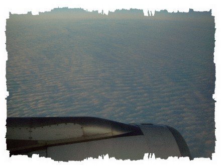 Cloud formations on the flight